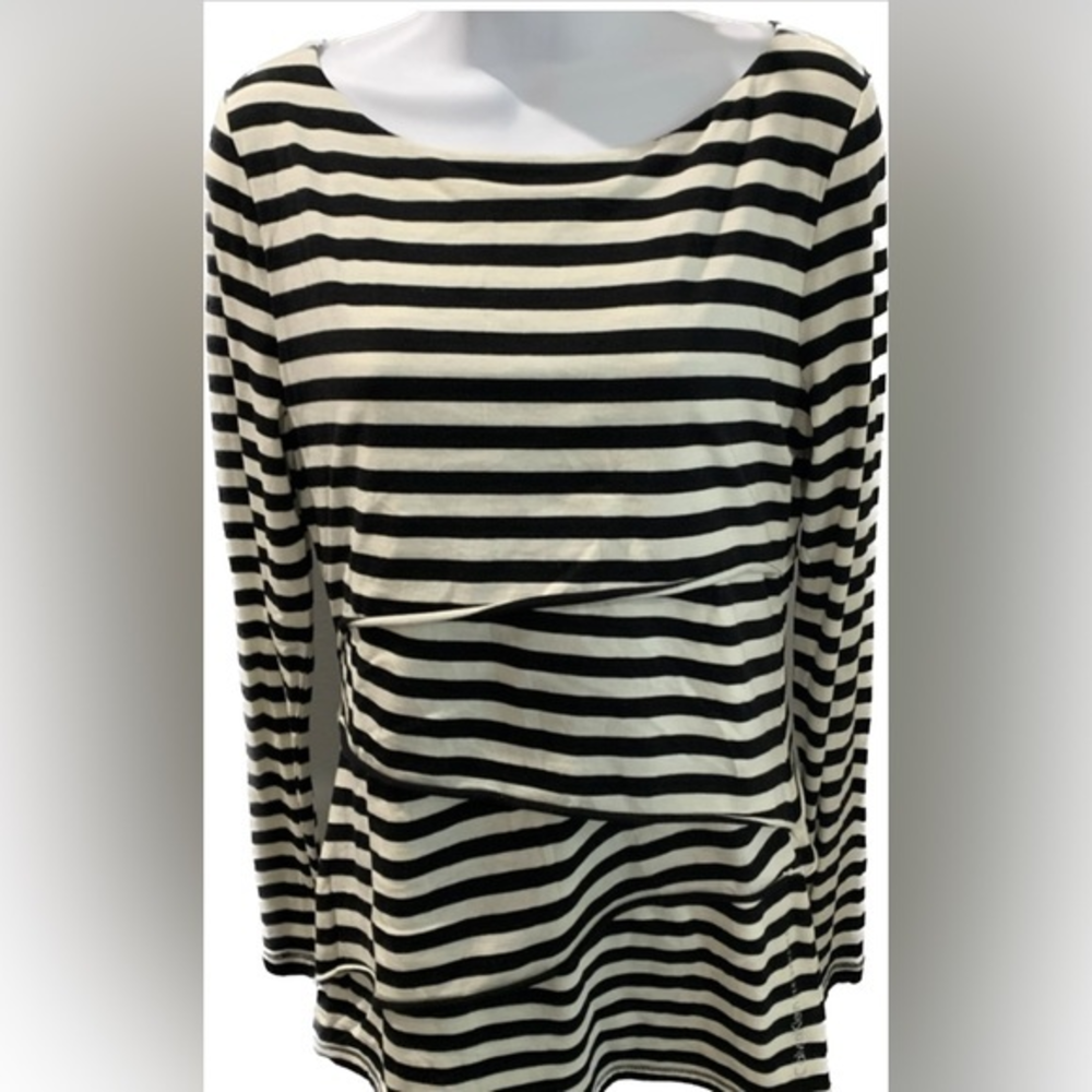NWT Calvin Klein Black & White  Striped Layered Activewear Top Size:‎ L